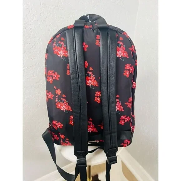 Madden Girl Mini Backpack & Pouch Bag, Lightweight, Black Red Floral, NWT - Picture 10 of 14